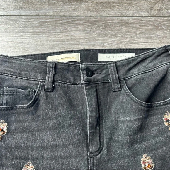 Anthropologie Pilcro and the  Letterpress Embellished Black Jeans - Picture 7 of 16